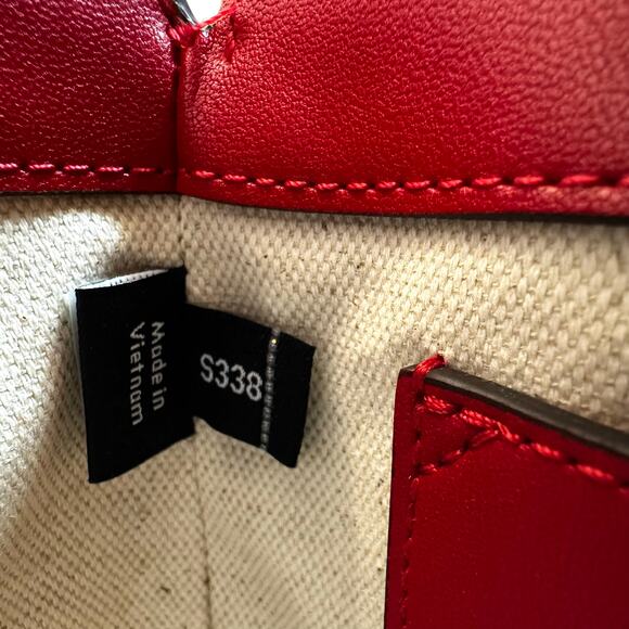 Kate Spade Liv Spade Flower Coated Canvas Small Flap Crossbody Bag Cherry Rouge - Picture 13 of 14